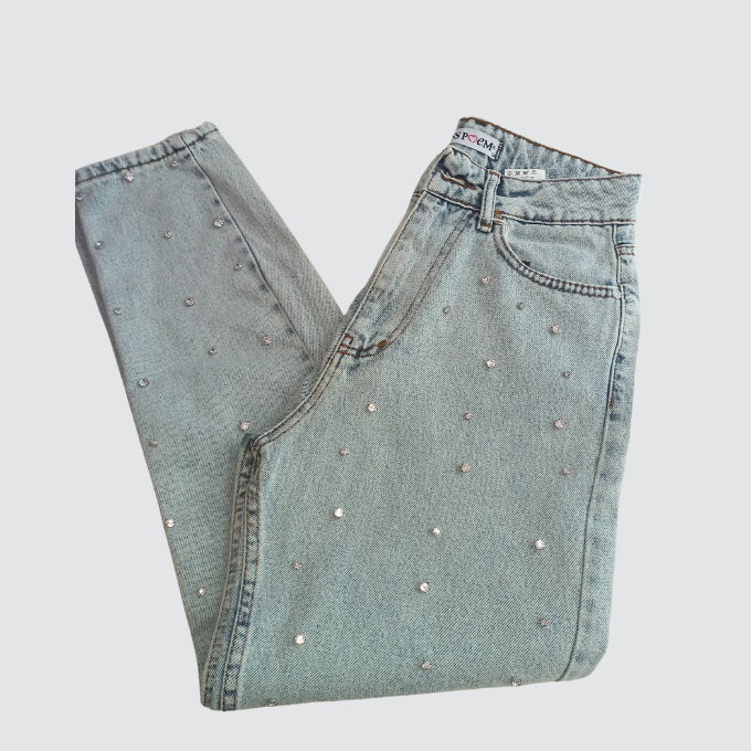 80's Chic Jeans rhinestone Blue