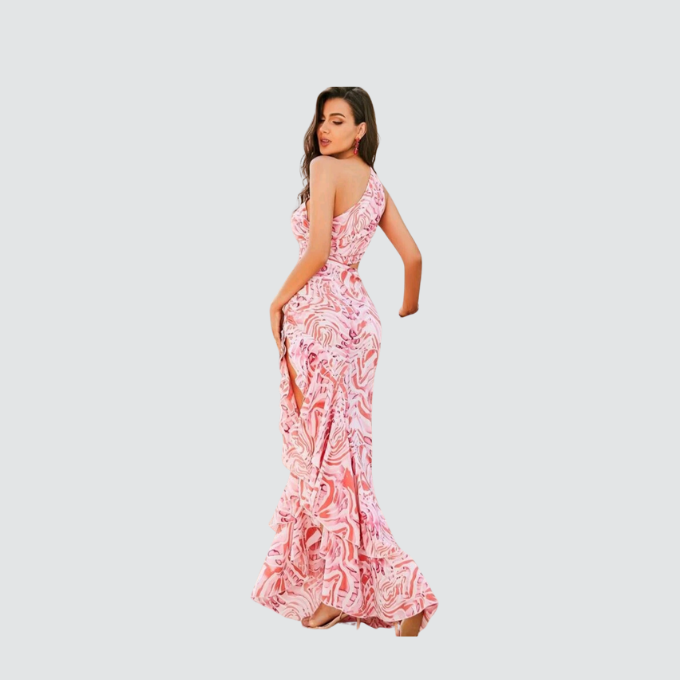 Berka One Shoulder Dress Pink