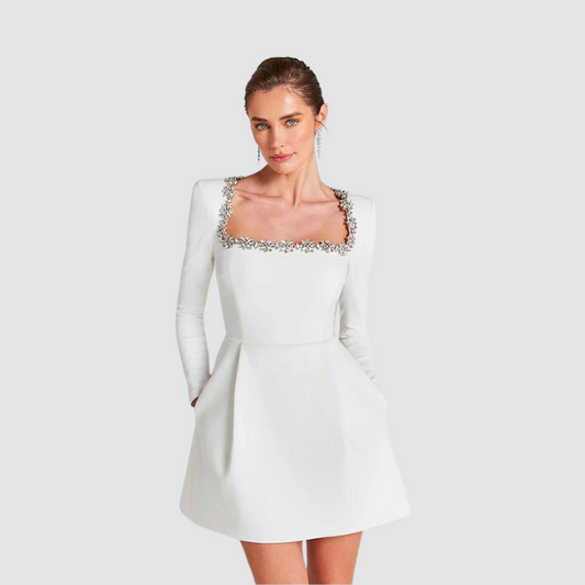 Luxe White Diamond Dress